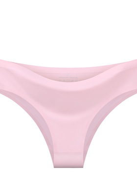 跨境欧美版无痕一片式冰丝性感比基尼内裤女士中腰透气女生三角裤