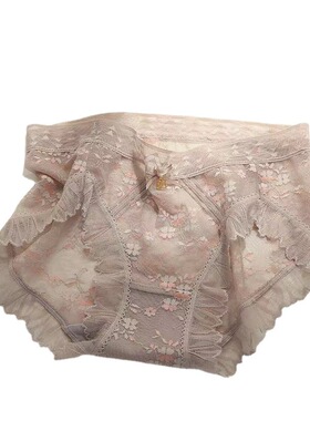 夏季女士内裤性感镂空诱惑蕾丝t裤时尚高弹腰低腰棉档三角裤