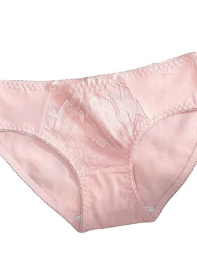 迷人性感柔软内裤女士蕾丝棉款透气棉质裆中腰简约女生三角内裤