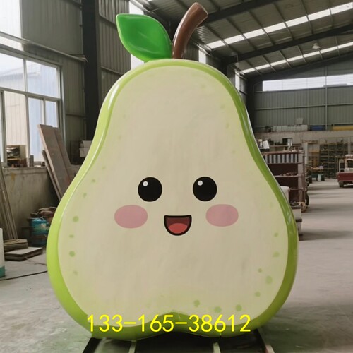 梨子人偶公仔雕塑定制东北乡镇美陈冻梨IP形象卡通雕像水果吉祥物