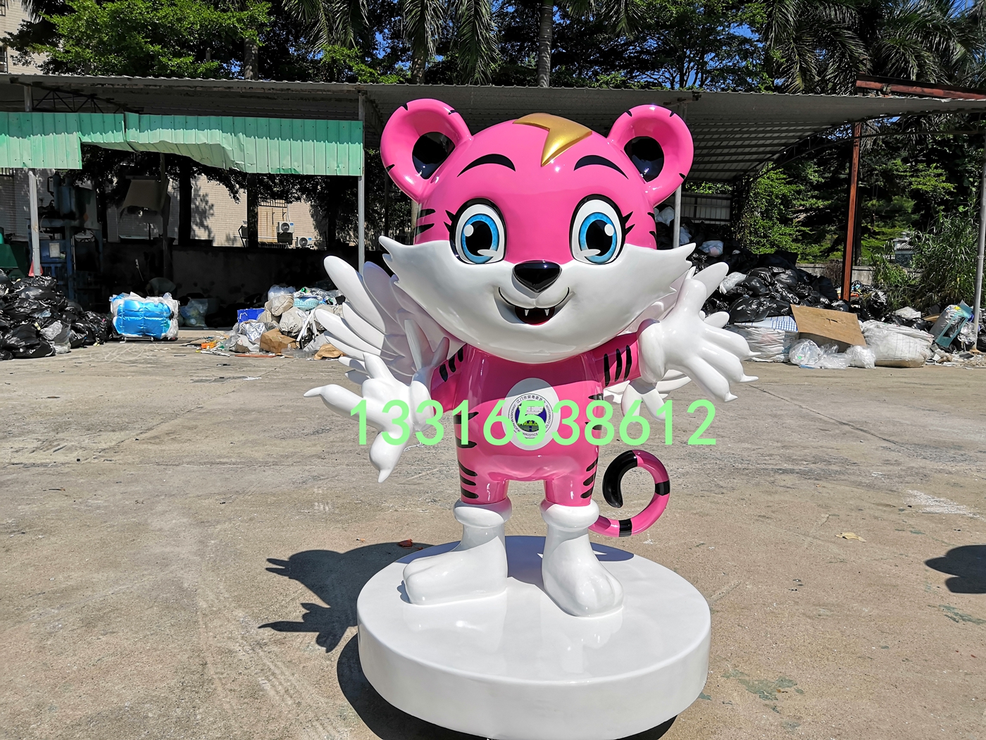 禁毒公园吉祥物雕塑定制粤虎形象卡通学校公园广场社区公仔大摆件