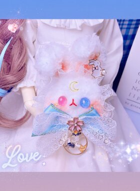 现货可爱中秋兔原创设计搭配胸针发夹jk情侣款生日礼物闺蜜lo饰品