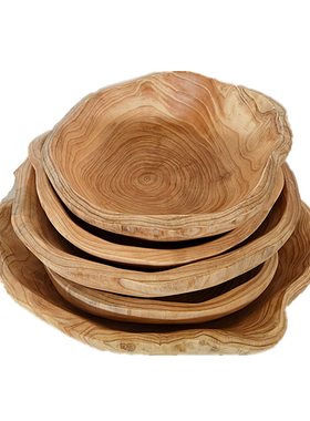 侘寂风原木果盘实木根雕水果盘木质木头托盘木制果盆木盘木盆木碗