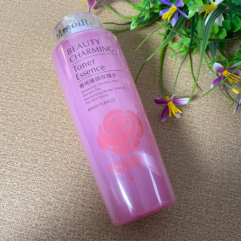 名美人粉水菁纯臻颜玫瑰水450ml保湿补水提亮夏季大瓶面膜爽肤水