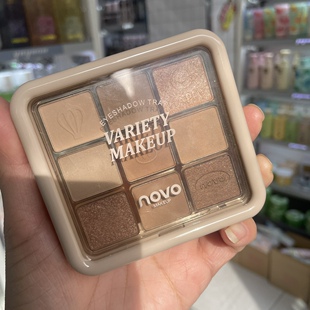 NOVO致信春日九色眼影盘大地色哑光高光修容一体盘彩色日常淡妆女