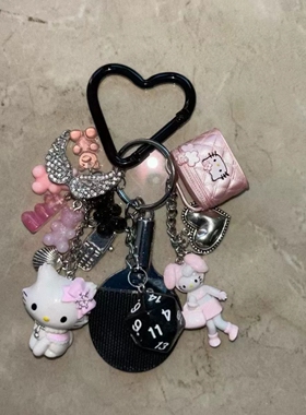 古早kitty猫miu粉色小兔子包挂件