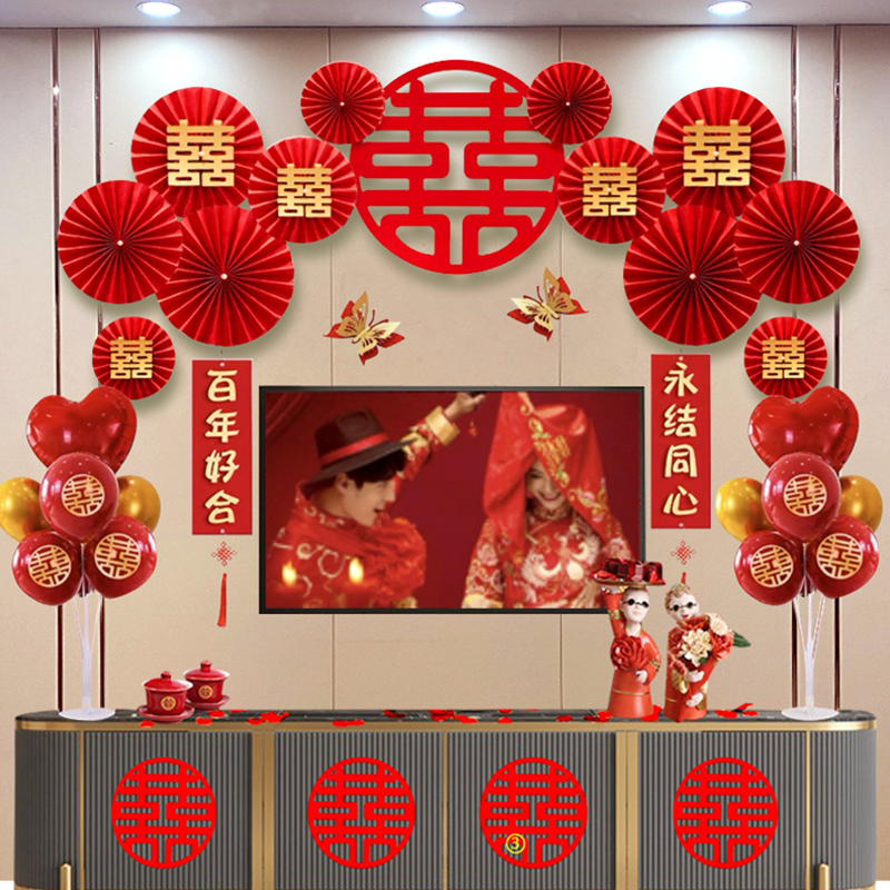结婚客厅装饰电视墙布置简单大气