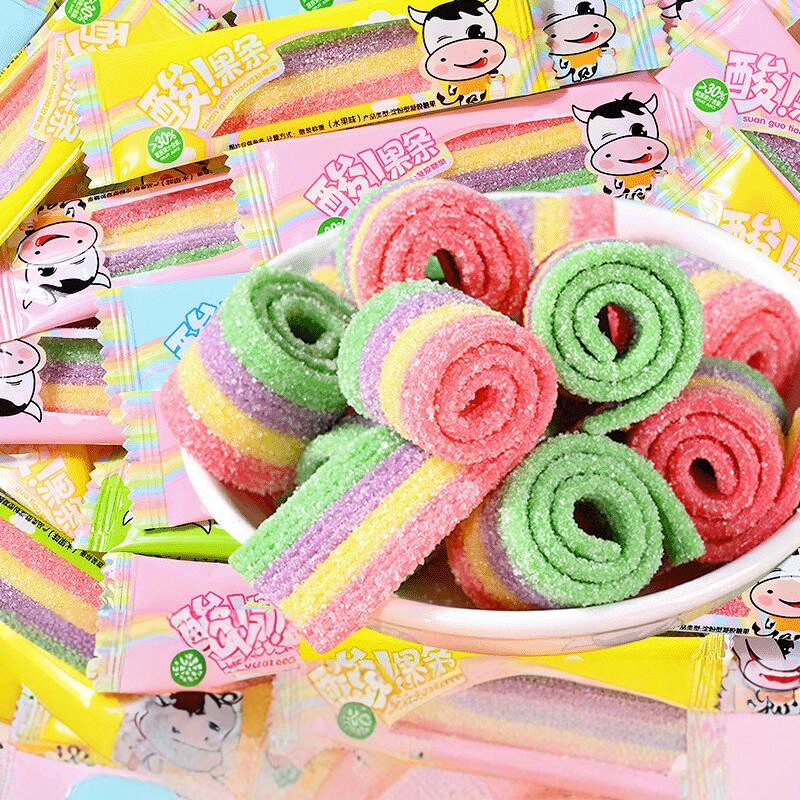 珍宝酸条软糖水果味酸条糖酸砂