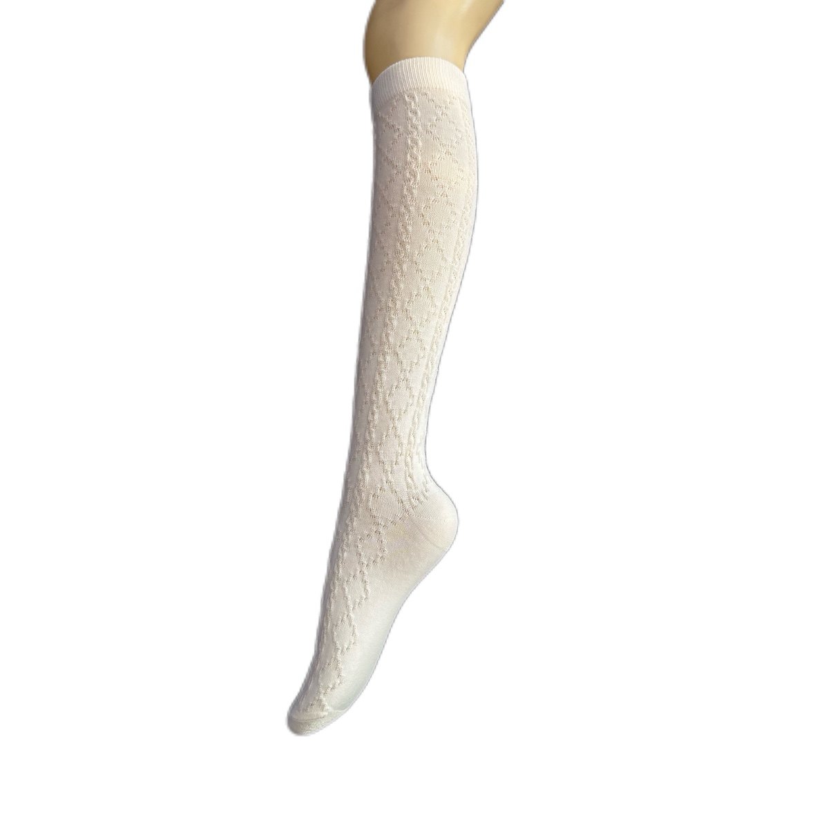 日单 长筒袜女米白色透气网眼菱格麻花纹不过膝盖小腿袜 特惠～,女士内衣/男士内衣/家居服,长筒袜,淘宝优惠券,粉丝福利购,淘宝优惠卷