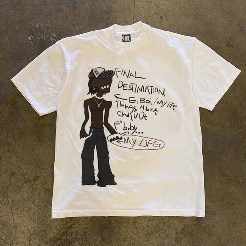 海外订单尾货~撤回外贸美式人物印花重磅纯棉短袖t恤男女百搭上衣