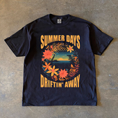 休闲纯棉短袖 海外订单尾货 撤回外贸夏季 t恤男女纯棉圆领宽松上衣