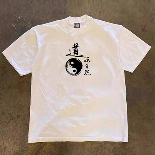 夏季 漫越美 t恤男女同款 街头重磅纯棉短袖 上衣潮ins 品牌折扣美式