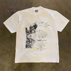 Leftover Stock from Overseas Orders ~ Cut Label, Pulled from Export, Vintage Heavy Cotton Short-Sleeve T-Shirt, Unisex Loose Fit Top