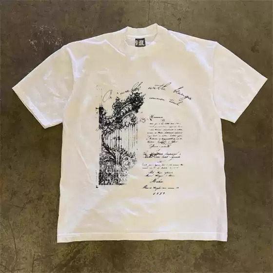 Leftover Stock from Overseas Orders ~ Cut Label, Pulled from Export, Vintage Heavy Cotton Short-Sleeve T-Shirt, Unisex Loose Fit Top
