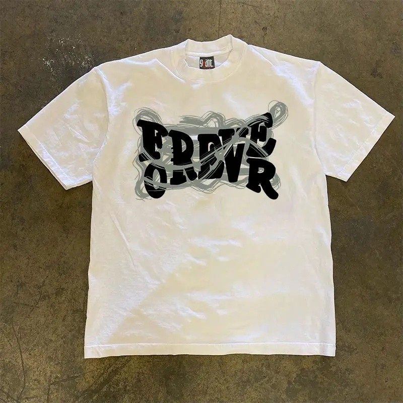 OVERSEAS ORDER TAIL GOODS CUT THE LABEL TO WITHDRAW THE FOREIGN TRADE TREND HANDSOME COTTON SHORT-SLEEVED T-SHIRT UNI VERSATILE TOP