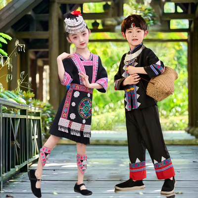 儿童侗族少数民族演出服