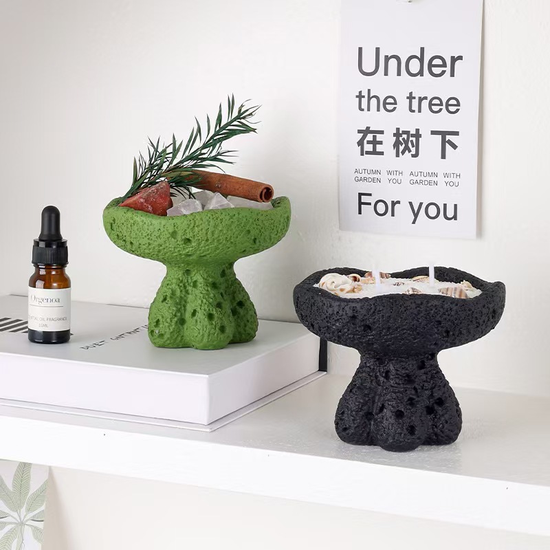 新款扩香石容器水泥托盘月球纹