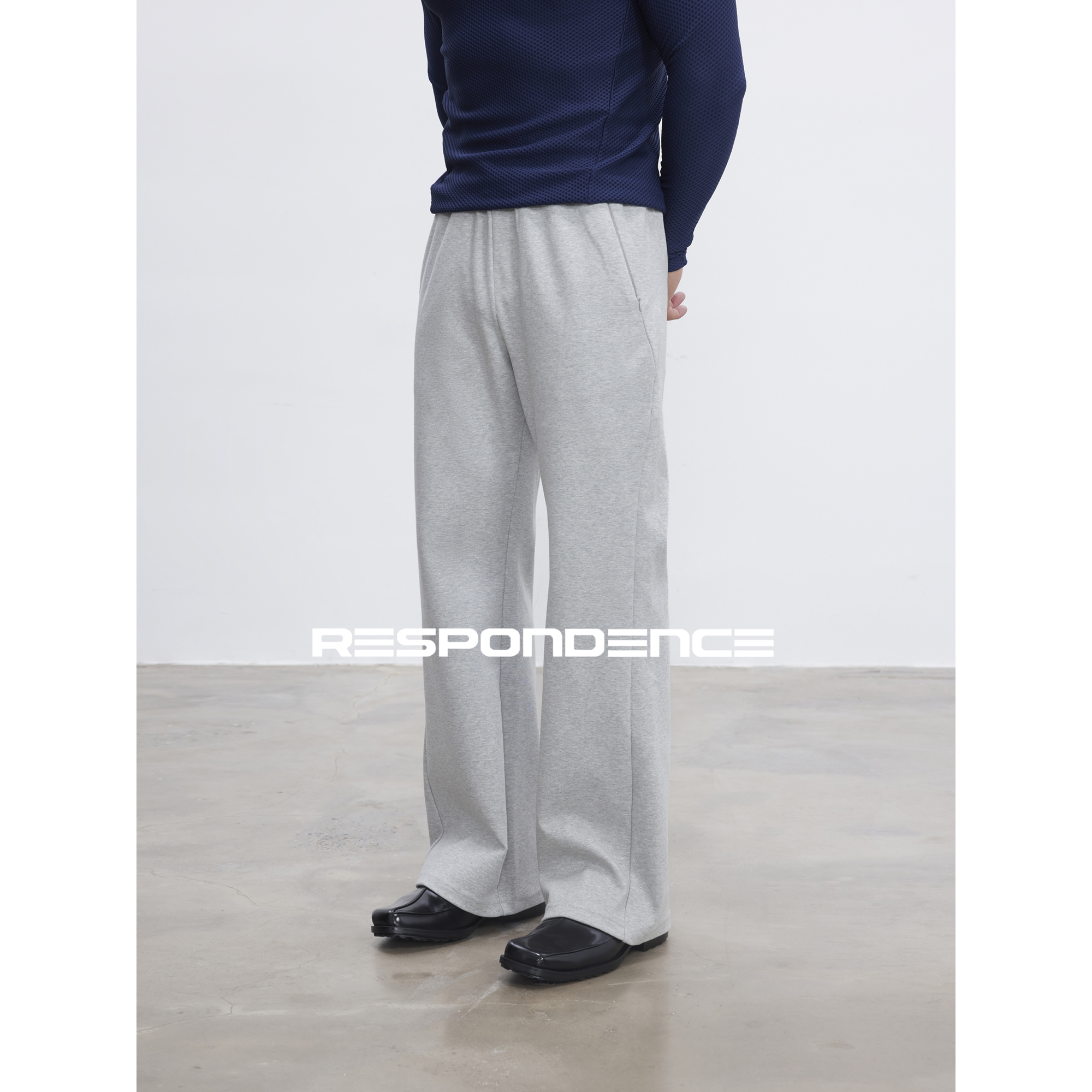 RESPONDENCE 立体剪裁微喇休闲长裤秋冬运动健身直筒拉链口袋卫裤