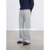 秋冬运动健身直筒拉链口袋卫裤 RESPONDENCE 立体剪裁微喇休闲长裤