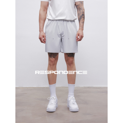 RESPONDENCE 压胶透气弹力速干运动短裤男士健身跑步三分裤