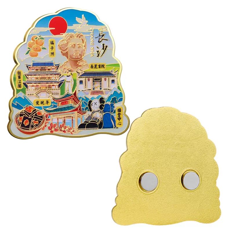 长沙景区冰箱贴湖南长沙旅游金属冰箱贴定制冰箱贴文创礼品