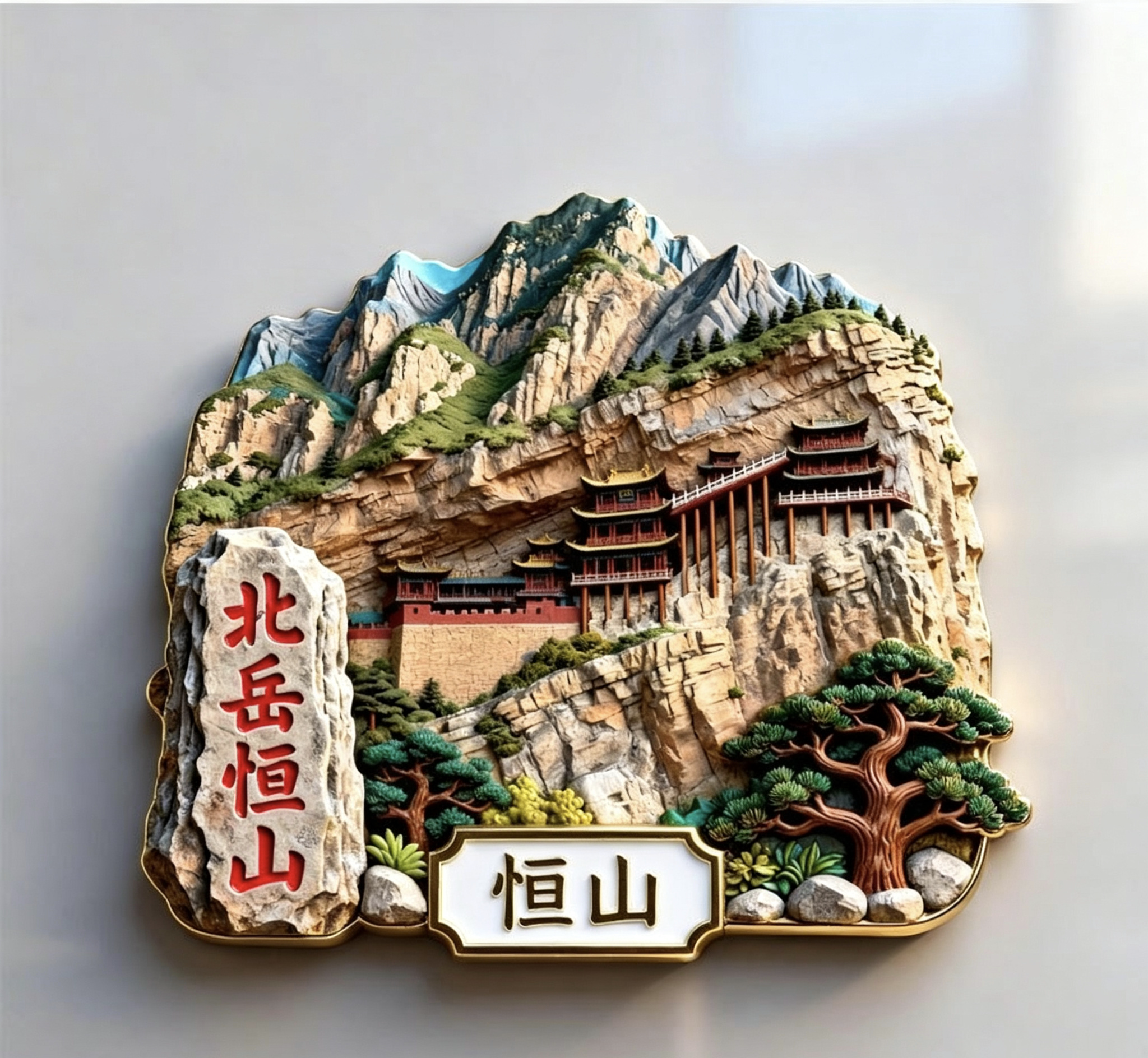 恒山金属冰箱贴磁贴旅游景点收藏品伴手礼送朋友创意文创