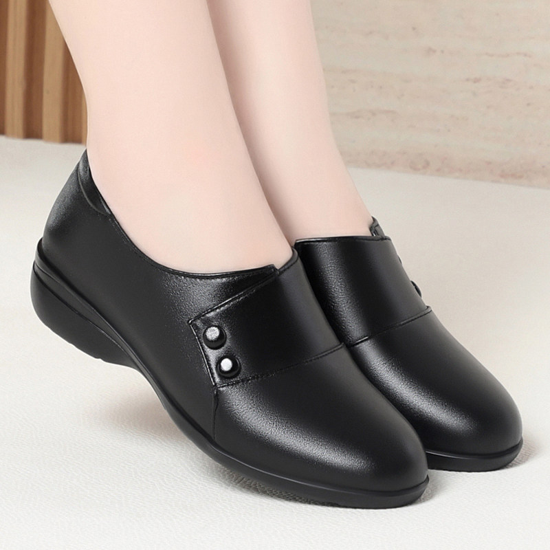 2025春秋新款真皮单鞋软底软面舒适平底防滑女士皮鞋中老年妈妈鞋,女鞋,浅口单鞋,淘宝优惠券,粉丝福利购,淘宝优惠卷