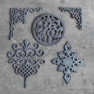 铸铁花铁艺花玛钢花件加厚大门花配件门心花牌坊配件花鱼福角花