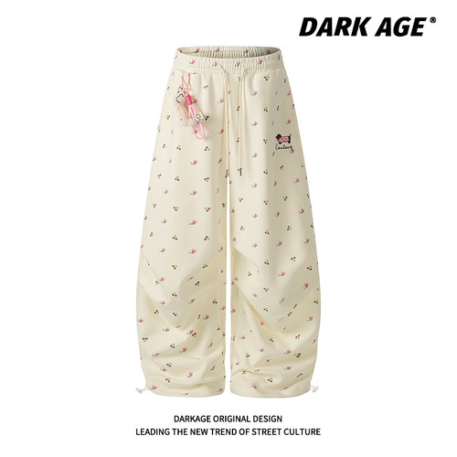 DARKAGE原创碎花满印挂件休闲裤