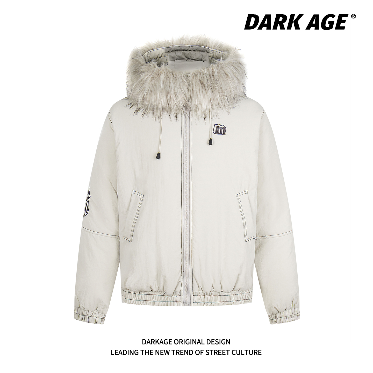 DARKAGE原创大毛领派克连帽棉服