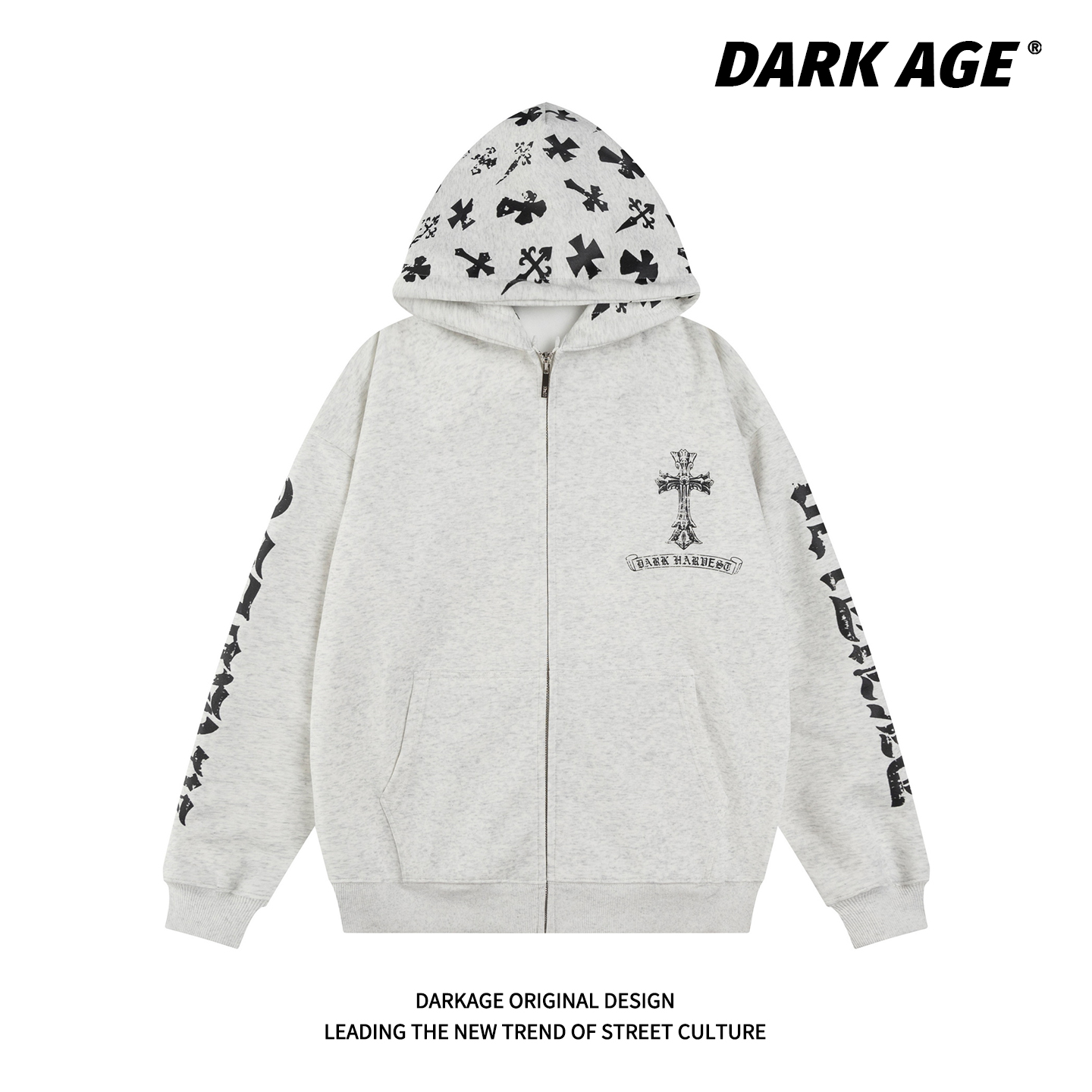DARKAGE哥特风十字架连帽卫衣