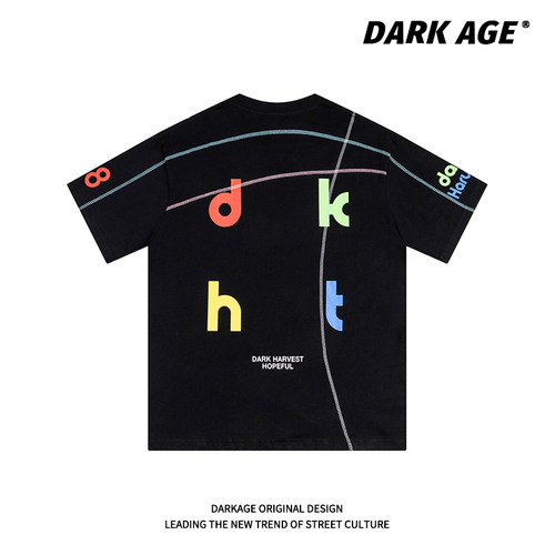 DARKAGE原创明线字母短袖T恤