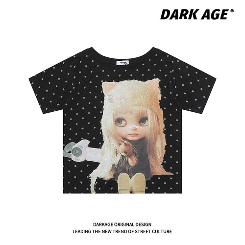 DARKAGE原创满印波点夏季短袖T恤