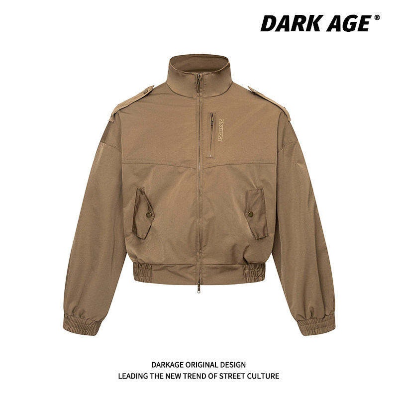 DARKAGE原创美式设计感廓形短款飞行员夹克男女高街宽松立领外套,男装,夹克,淘宝优惠券,粉丝福利购,淘宝优惠卷