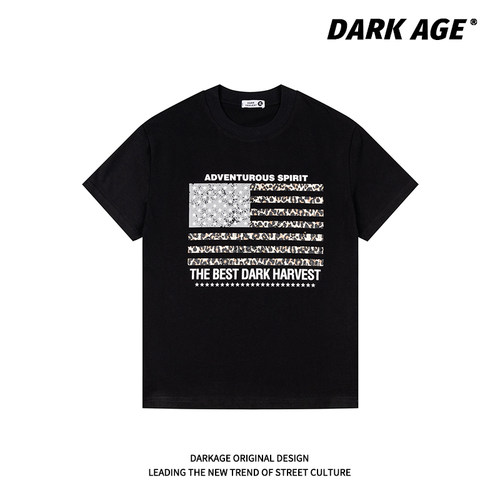 DARKAGE原创字母印花夏季短袖T恤