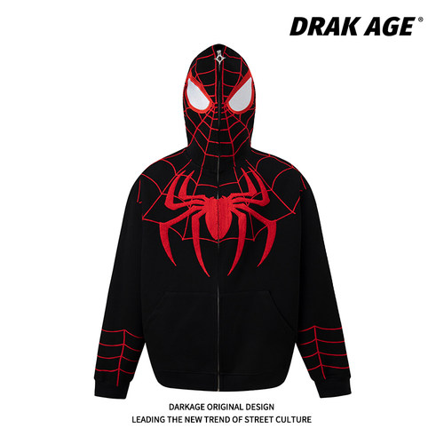 DARKAGE美式蜘蛛情侣连帽卫衣