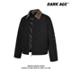 DARKAGE原创美式 复古撞色拼接老钱英伦风夹克翻领外套夹克上衣