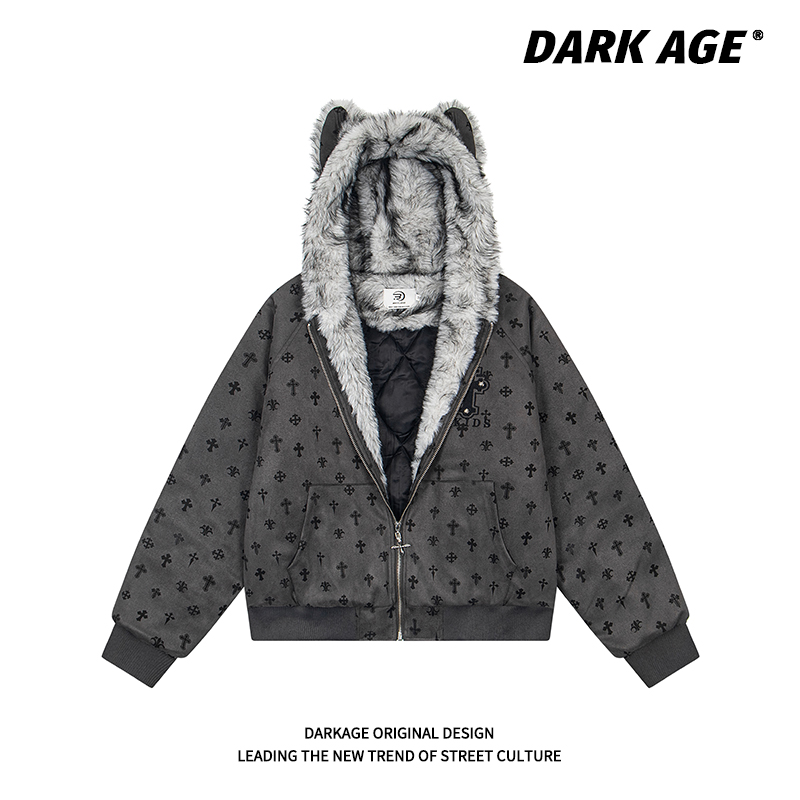 DARKAGE原创猫儿座山雕保暖棉服