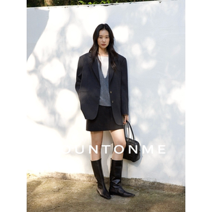 精纺羊毛廓形垫肩西装 衣橱 外套 经典 COUNTONME