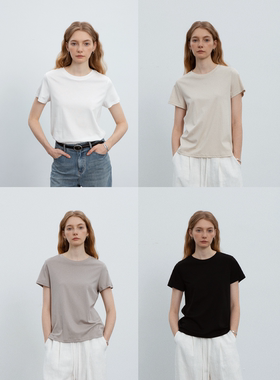 COUNTONME 经典口碑B入 SUPIMA匹马棉舒适亲肤短袖 显瘦百搭T恤女
