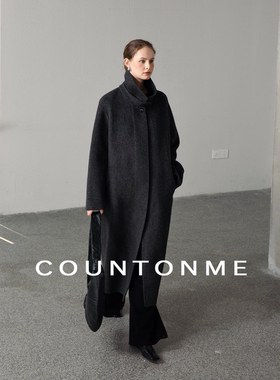 COUNTONME 长期主义 /慵懒松弛感绵羊毛双面呢廓型立领大衣外套