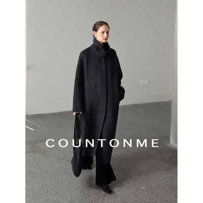 COUNTONME 长期主义 /慵懒松弛感绵羊毛双面呢廓型立领大衣外套