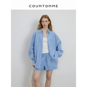 防晒套装 COUNTONME 衬衫 短裤 夏日呼吸感 100亚麻松弛慵懒度假风
