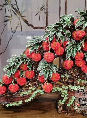 陶瓷工艺品  石湾公仔 荔枝摆件 满堂红 电视柜 玄关