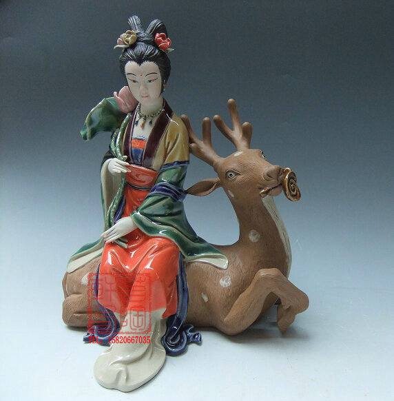 陶瓷工艺品 石湾公仔 八仙 神话人物 何仙姑