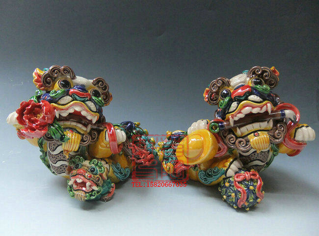 陶瓷工艺品 交趾陶 妙笔生花 狮子