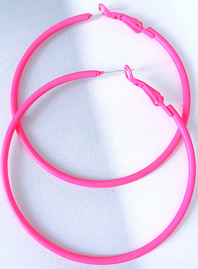 RTZHANG甜美多巴胺彩色超大耳圈耳环女925银针糖果色圆圈时尚耳饰