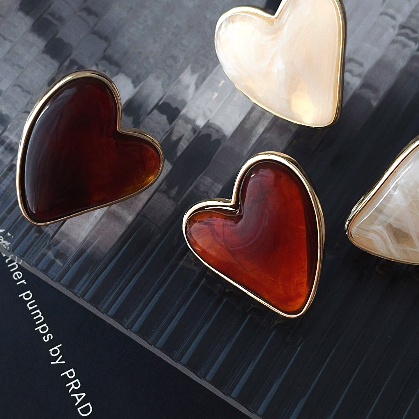 RTZHANG 法式温柔浪漫琥珀色心形耳环女气质百搭精致爱心耳钉耳饰,饰品/流行首饰/时尚饰品新,耳环,淘宝优惠券,粉丝福利购,淘宝优惠卷