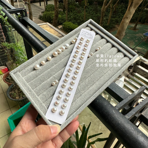 6A极强光珍珠耳钉高级感无核馒头珠淡水s925银镜面光闺蜜耳饰送礼