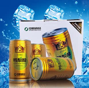 山东阳信特产金冠鸭梨醋饮料酸甜水果汁宴会饮品商用易拉罐装礼盒